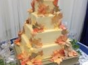 4 tier fall flowers cake