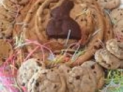 big rabbit cookie with mini cookies on plate